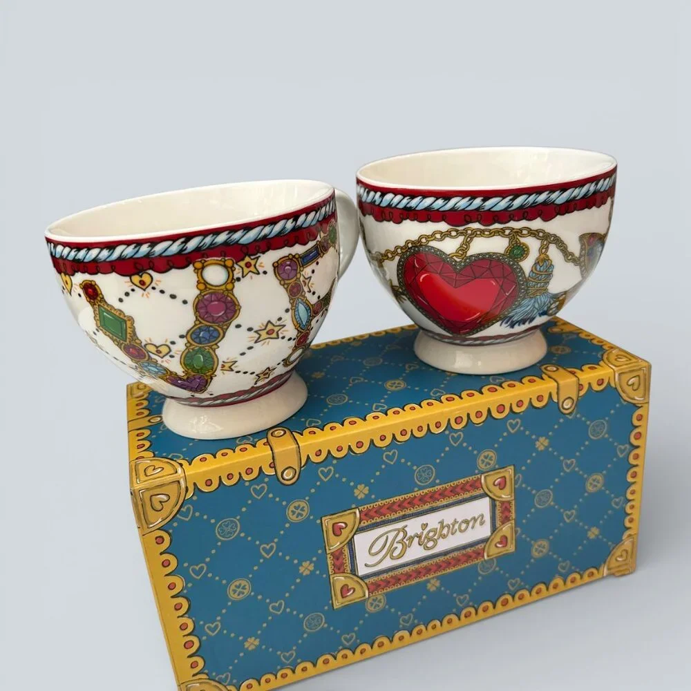 BRIGHTON Oversized Tea Coffee Cocoa Mugs LOVE New With Box - Picture 3 of 4